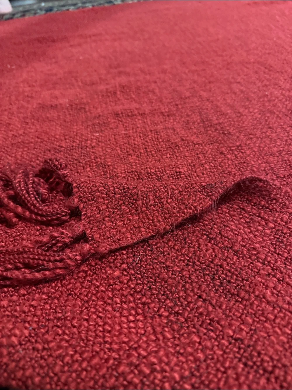 Pottery Barn Red Textured Throw